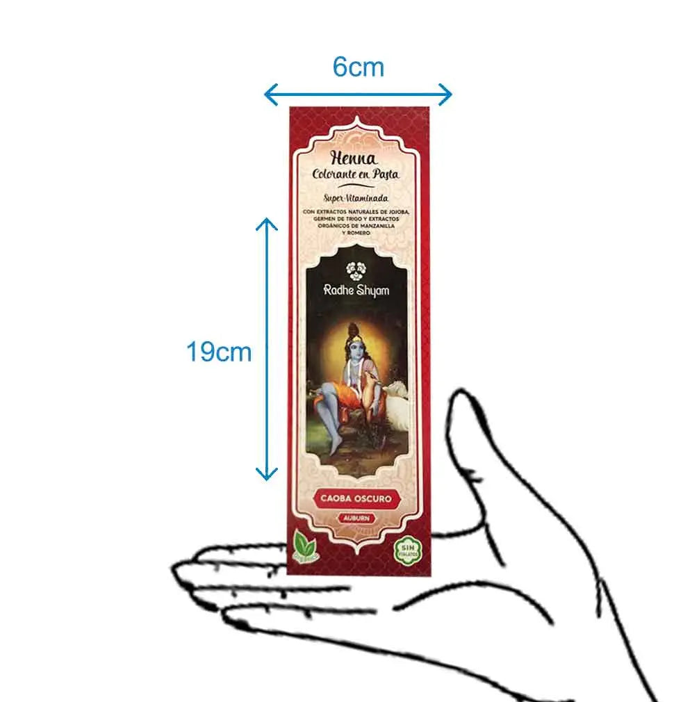 Henna Radhe Caoba Oscuro Pasta Radhe Shyam