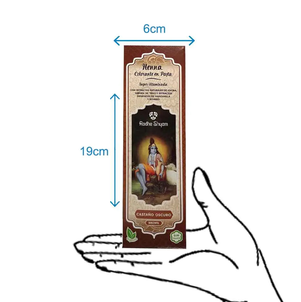 Henna Radhe Castaño Oscuro Pasta Radhe Shyam